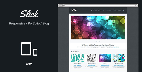 Slick Responsive Portfolio WordPress Theme - Portfolio Creative