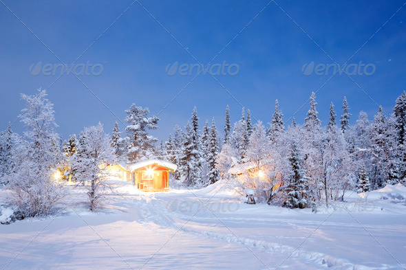 Winter Night Lapland Sweden
