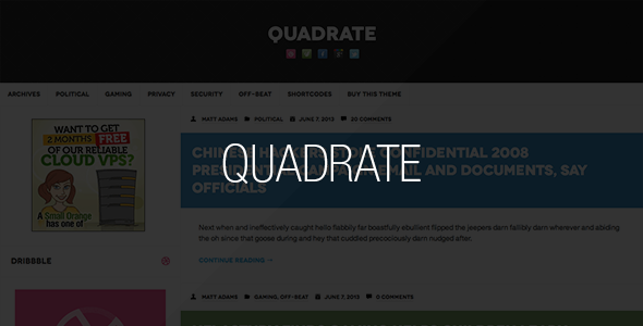Quadrate WordPress Theme - Blog / Magazine WordPress