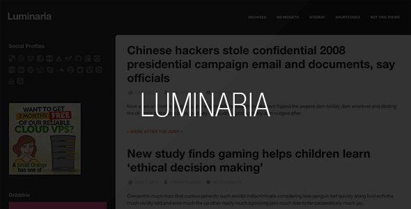 Luminaria WordPress Theme - Personal Blog / Magazine