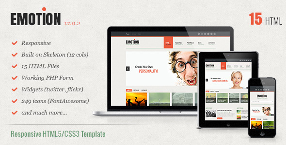 Emotion - Responsive HTML5/CSS3 Template - Portfolio Creative