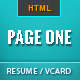 Page One - Responsive Vcard Resume HTML Template - ThemeForest Item for Sale
