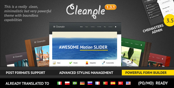 Cleanple - a powerful and elegant WordPress theme - WordPress 