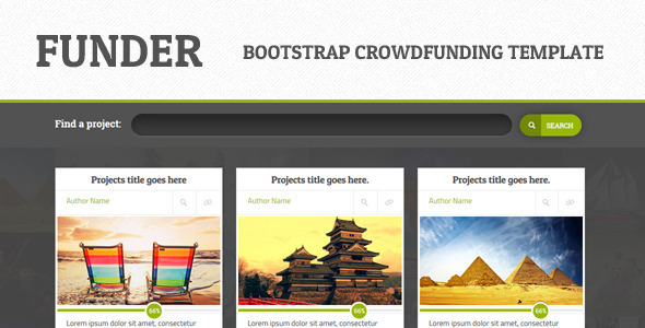 FUNDER - Bootstrap Crowdfunding Site (Single Page) (Miscellaneous)
