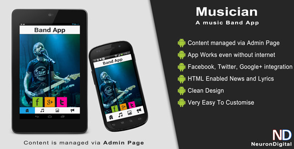 Musician - A Music Band Android App - CodeCanyon Item for Sale