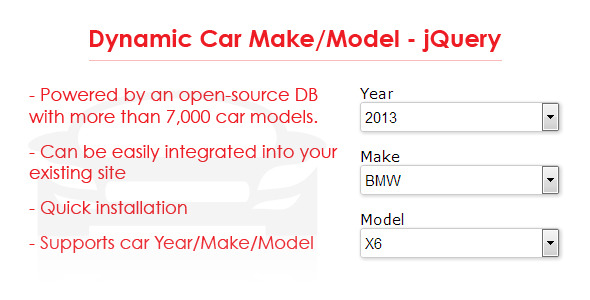 Dynamic Car Make/Model - jQuery - CodeCanyon Item for Sale