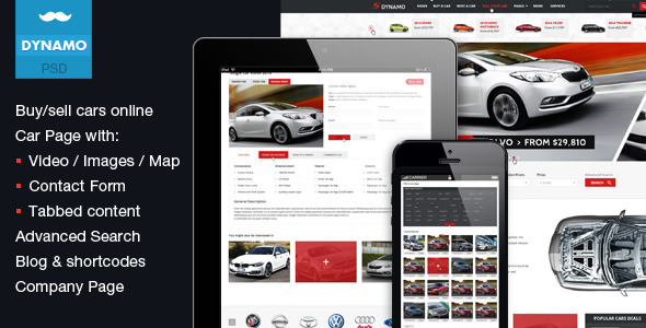 Dynamo - Sell/Buy/Rent Cars Online PSD - Retail PSD Templates