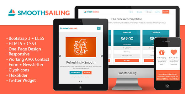 Smooth Sailing - One-Page Bootstrap 3 Landing Page (Creative)