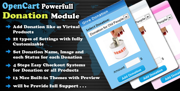 opencart powerfull donation module - CodeCanyon Item for Sale