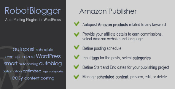RobotBlogger - Amazon Publisher for WordPress - CodeCanyon Item for Sale
