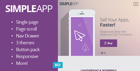 SimpleApp - Single Page Scrolling Site - Technology Landing Pages