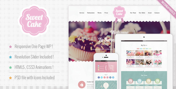 Sweet Cake - Responsive WordPress Theme - Food Retail