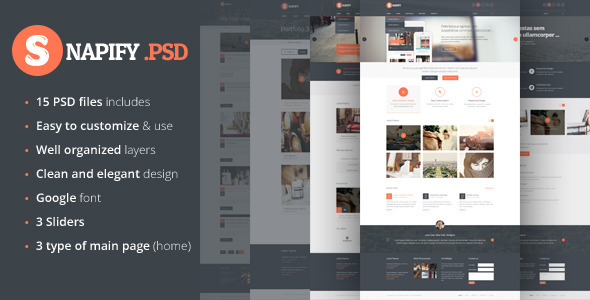 Snapify - clean and modern PSD Template - Corporate PSD Templates