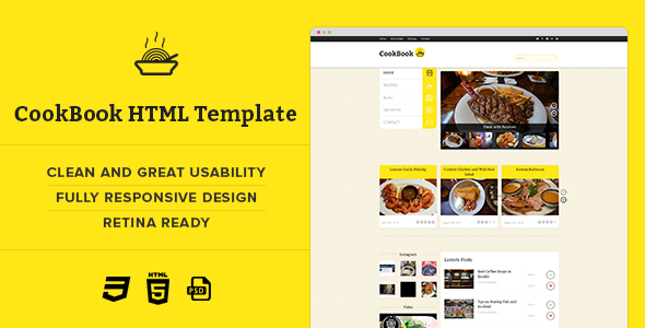 CookBook - Recipe HTML Template - Food Retail