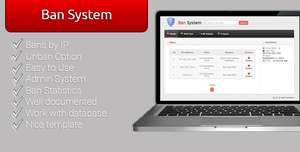 Ban System - CodeCanyon Item for Sale