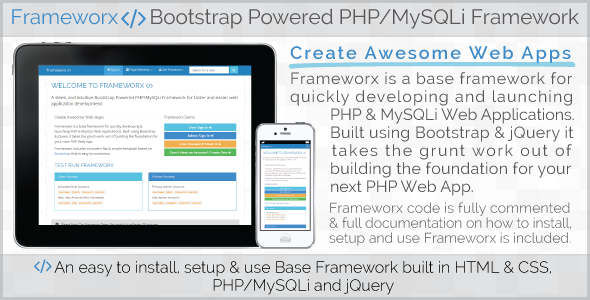 Frameworx - Bootstrap Powered PHP MySQLi Framework - CodeCanyon Item for Sale