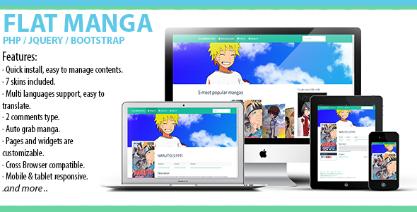 Flat manga - Build your own manga reader site. - CodeCanyon Item for Sale