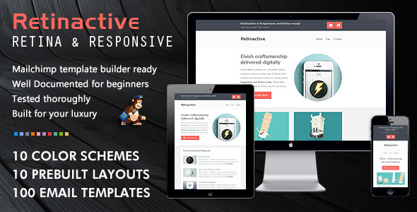 Retinactive Responsive Flat Email Template - Email Templates Marketing