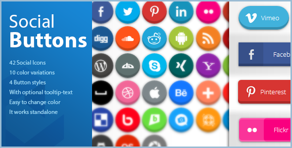 Social CSS Buttons with Tooltip - CodeCanyon Item for Sale