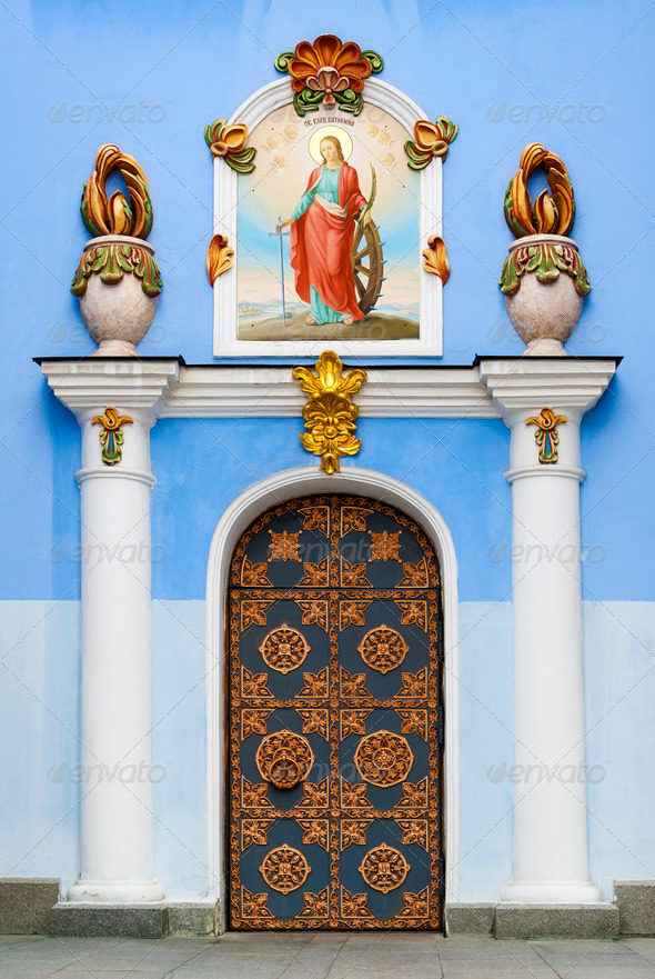 Golden-Domed door details, Kiev, Ukraine
