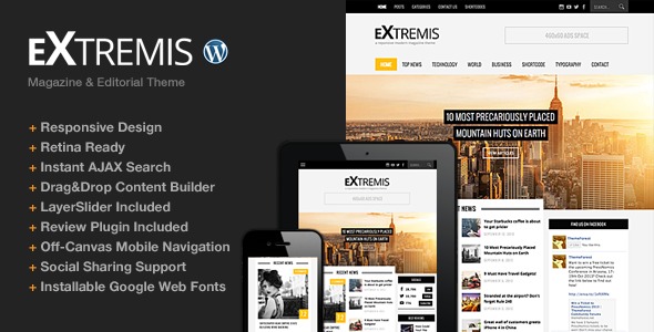 Extremis Responsive Magazine Theme - News / Editorial Blog / Magazine