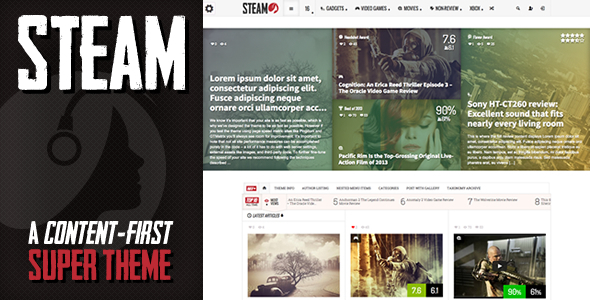 Steam - Responsive Retina Review Magazine Theme - Blog / Magazine WordPress