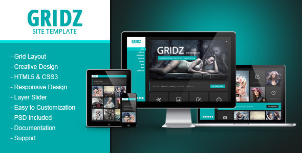 Gridz - Responsive HTML5 Template - Creative Site Templates