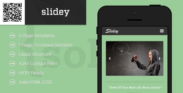 slidey | Mobile HTML/CSS Portfolio Template - Mobile Site Templates