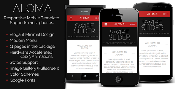 ALOMA | Liquid Mobile Template - Mobile Site Templates