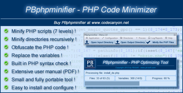 PBphpminifier - PHP Code Minimizer - CodeCanyon Item for Sale