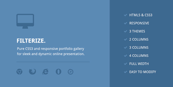 Filterize. Responsive CSS3 Portfolio Gallery