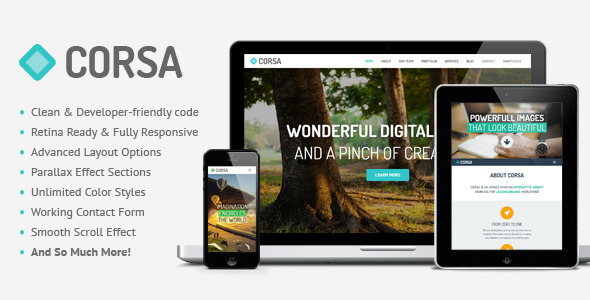 Corsa - Retina Responsive OnePage HTML Template - Creative Site Templates