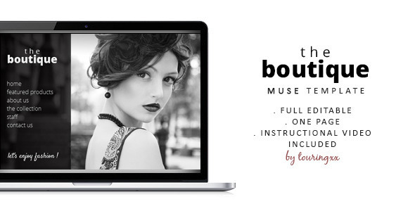 The Boutique One Page Muse Theme - Muse Templates 