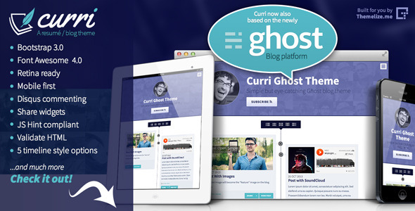 Curri Ghost Theme - Ghost Themes Blogging