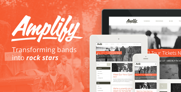 Amplify WordPress Theme - Music and Bands Entertainment