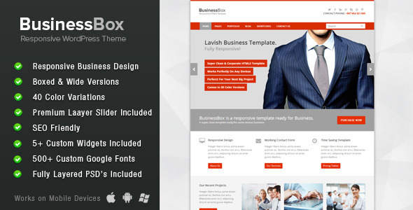 BusinessBox - Responsive Business WordPress Theme - Corporate WordPress