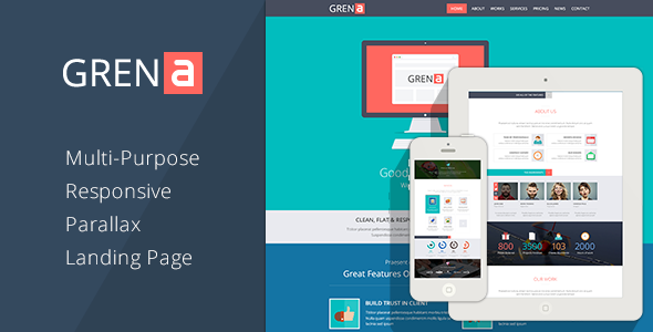 GRENA - Multi-Purpose Parallax Landing Page - Landing Pages Marketing