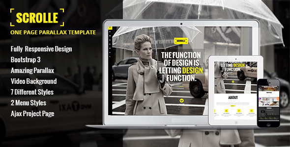 Scrolle Responsive Parallax One Page Template - Portfolio Creative