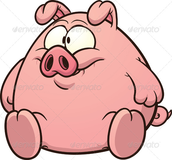 pig eating clipart - photo #28
