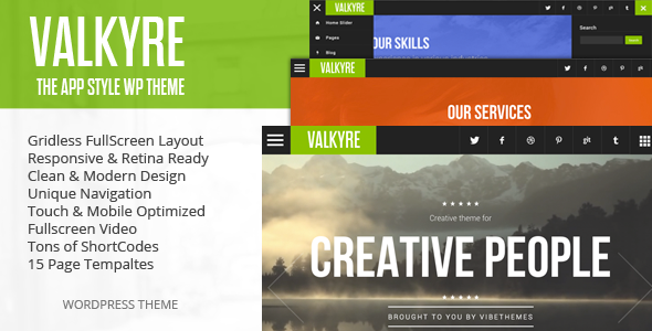 Valkyre App Style WP Theme - Creative WordPress