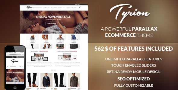 Tyrion - Flexible Parallax e-Commerce Theme - WooCommerce eCommerce