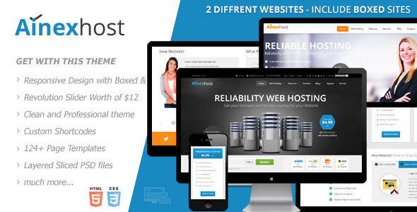 Ainex Host - Responsive Hosting Template - Technology Site Templates