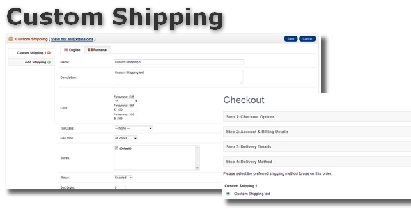 Custom Shipping for OpenCart
