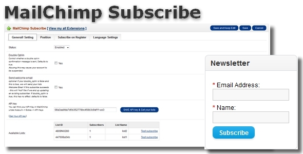 MailChimp Subscribe for OpenCart - CodeCanyon Item for Sale