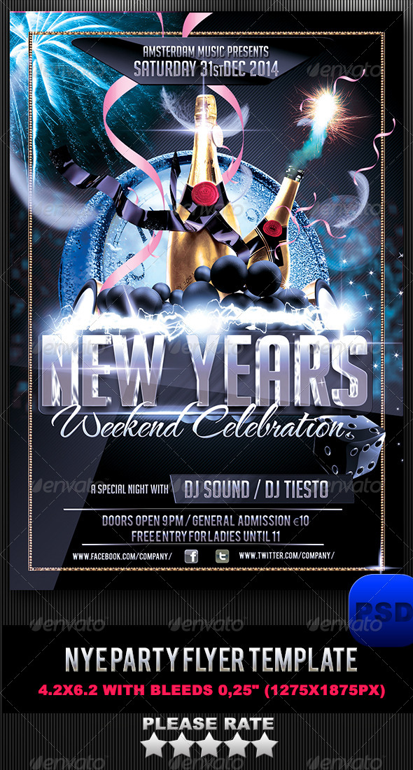 NYE Party Flyer Template (Events)