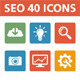 SEO 40 Icons (Search Engine Optimization)