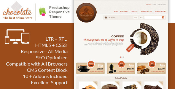 Chocolate - Prestashop Responsive Theme - PrestaShop eCommerce