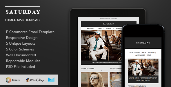 Saturday - E-Commerce Responsive Email Template - Newsletters Email Templates