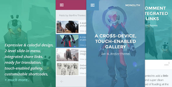 Monolith - WP theme for bloggers and professionals - Mobile WordPress