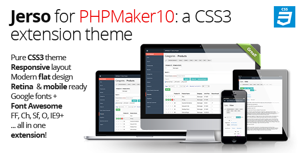 Jerso, a CSS3 extension theme for PHPMaker 10 - CodeCanyon Item for Sale